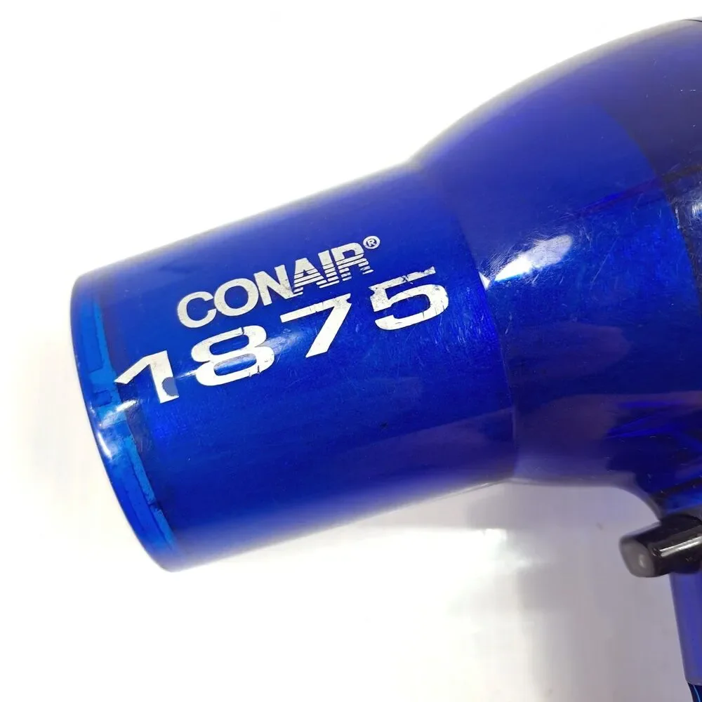Conair Hair blow Dryer Translucence clear blue Y2k 1875 Watt Model 077B WORKS